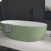 Vasca Freestanding Virgo 170x82 Cm Esterno Verde Basilico/Interno Bianco Opaco