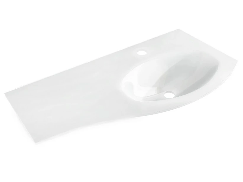 Lavabo Unitop Wave 104x51 Cm Vasca Destra In Vetro Bianco Lucido 1 Lavabo Unitop Wave 104x51 Cm Vasca Destra In Vetro Bianco Lucido