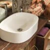 Lavabo Da Appoggio Wild 60 In Ceramica Lucido Bianco