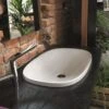 Lavabo Semincasso Soprapiano Wild 60 In Ceramica Lucido Bianco